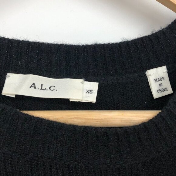 A.L.C. Black  Jonathan merino wool + cashmere ribbed hem tunic sweater XS - Picture 12 of 16